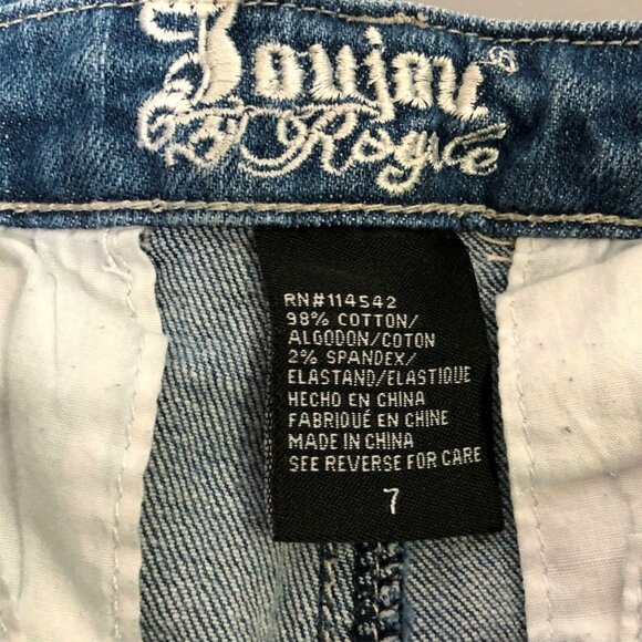 Jeans Distressed Women 7 Blue Medium Wash Pockets Straight Leg Low Rise Slimming - Picture 7 of 7